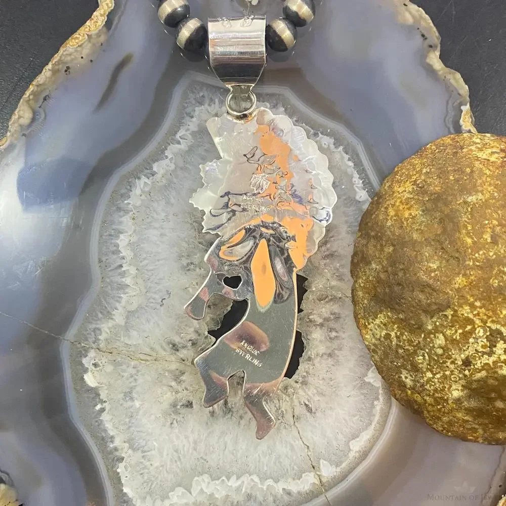 Alonzo Mariano Native American Sterling Kokopelli Kachina Dancer Pendant #2 - Picture 7 of 10